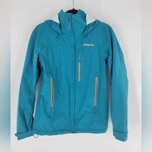 PATAGONIA Womens Blue Goretex Hooded Rain Jacket Size S